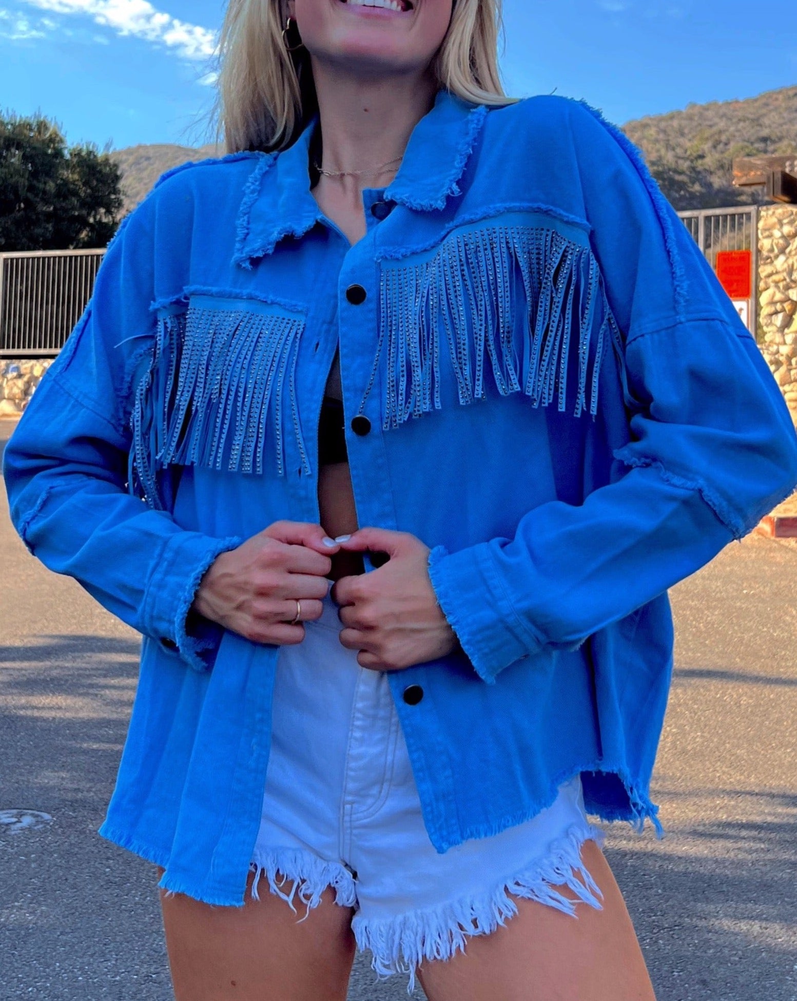 Zara fringe shop denim jacket