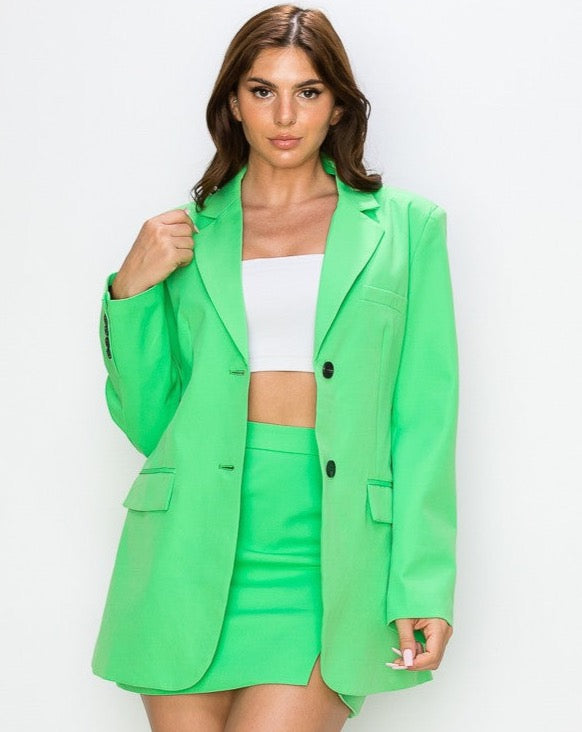 Collective Electric Skirt in Lime