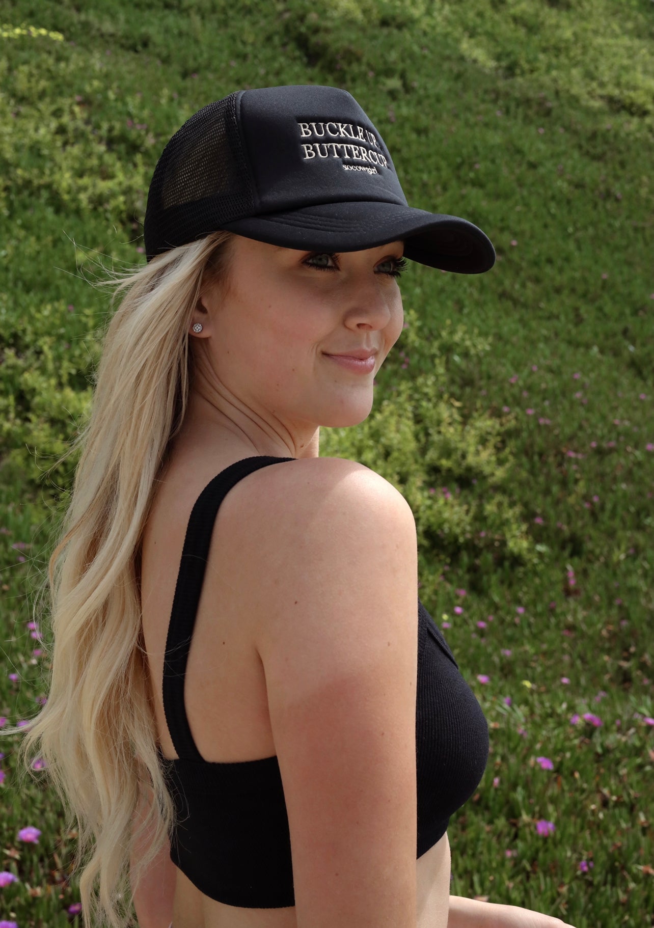 Buckleup, Buttercup Trucker Hat