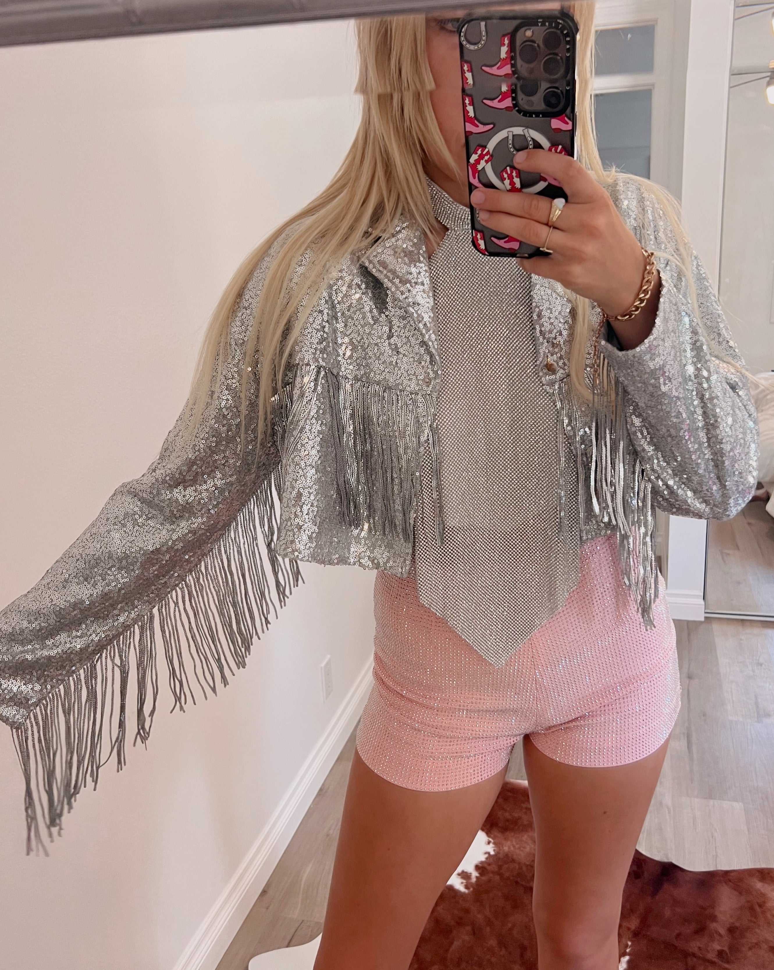 Let’s Dance Fringe Jacket in Disco