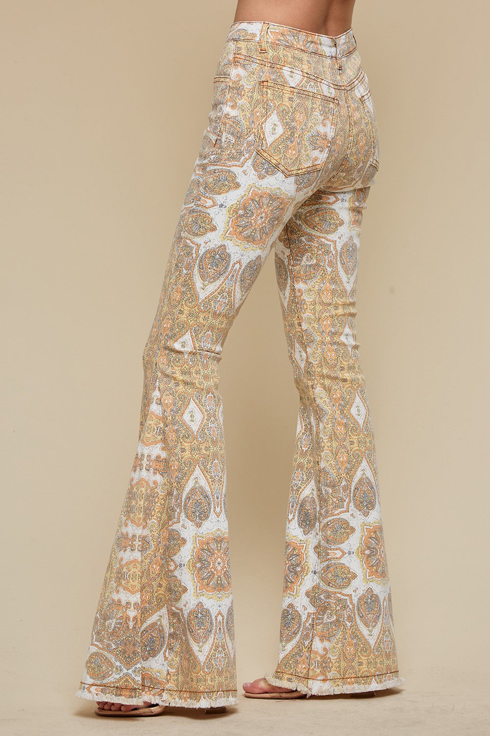 Lainey Paisley Jeans in Gold