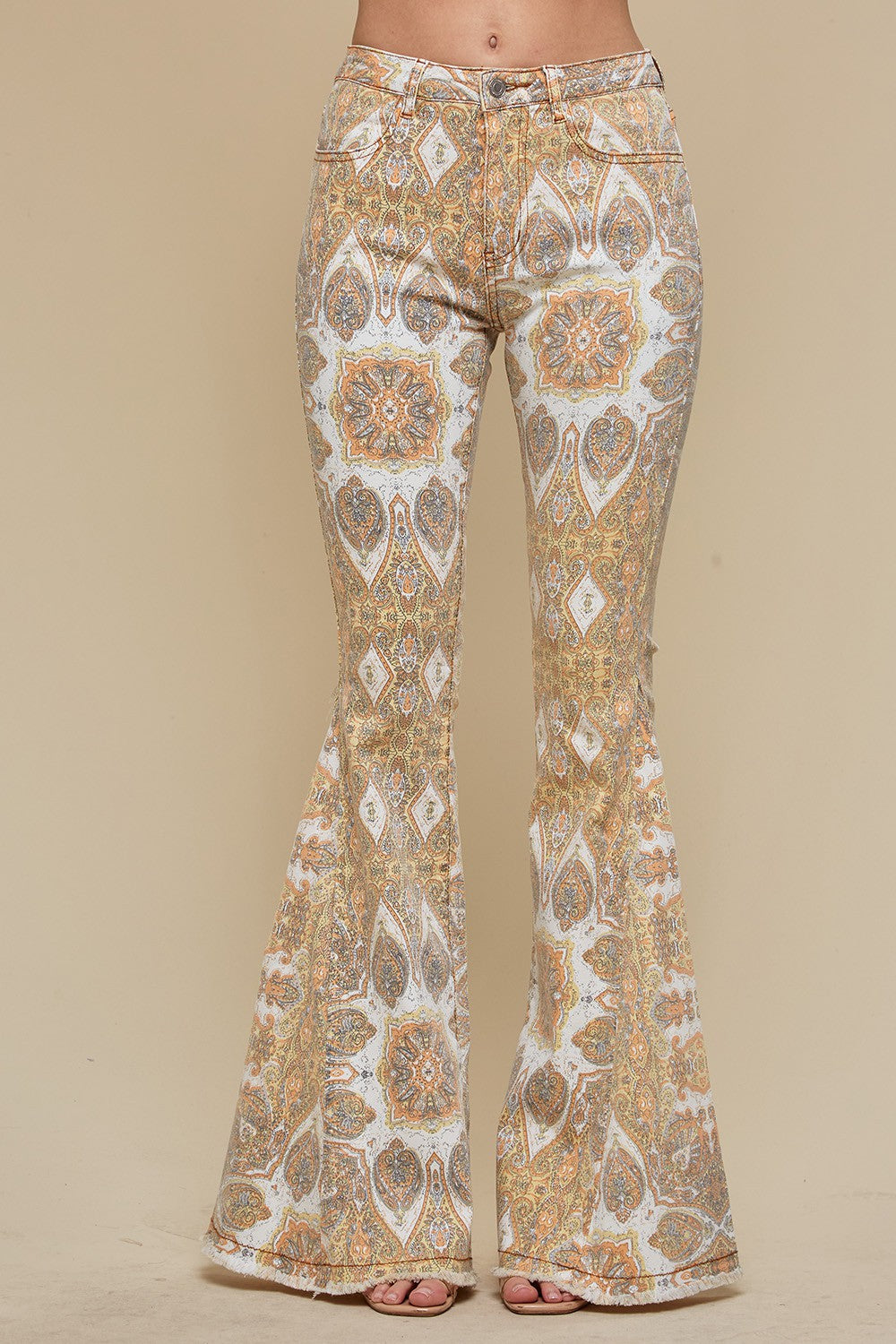 Lainey Paisley Jeans in Gold