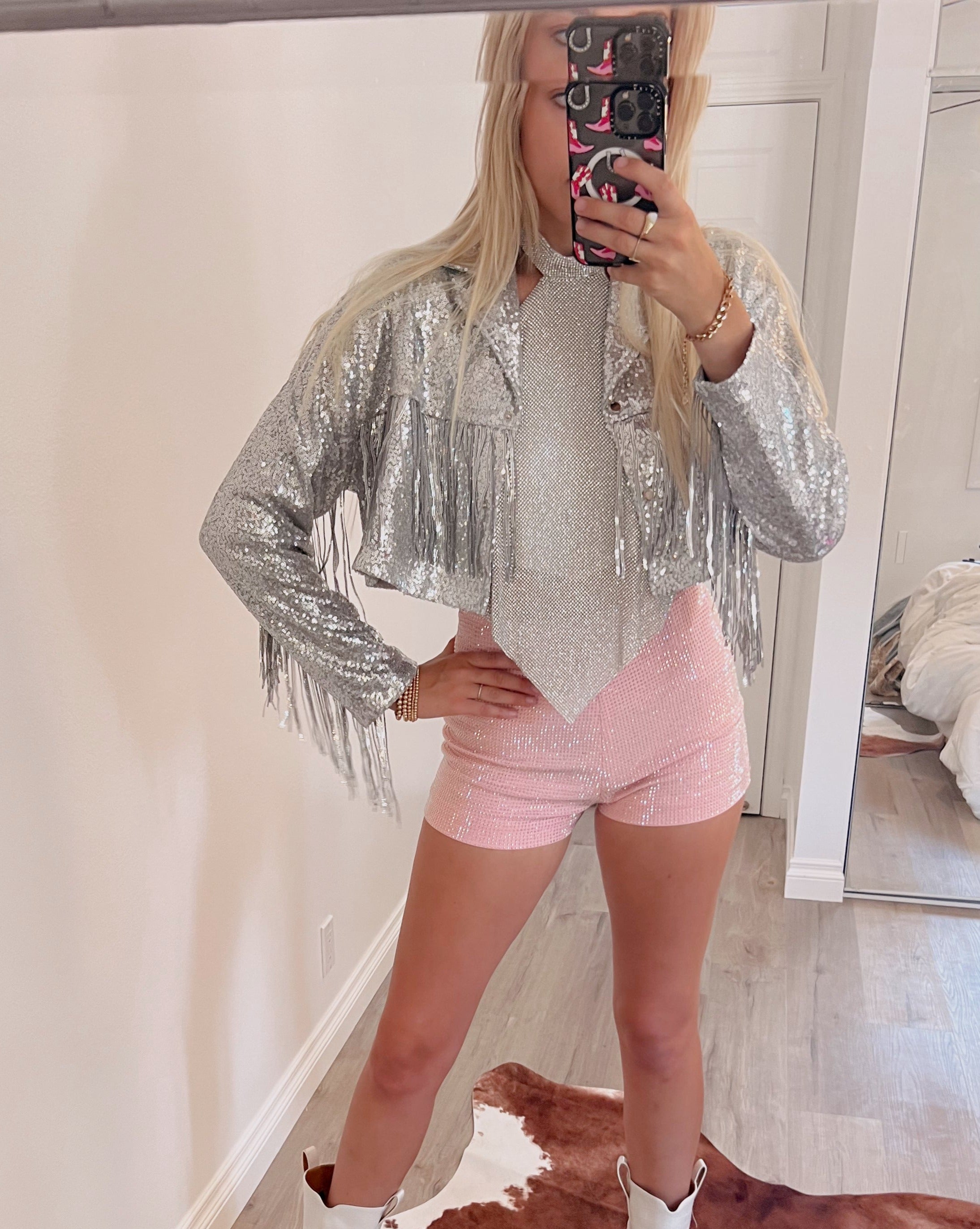 Let’s Dance Fringe Jacket in Disco