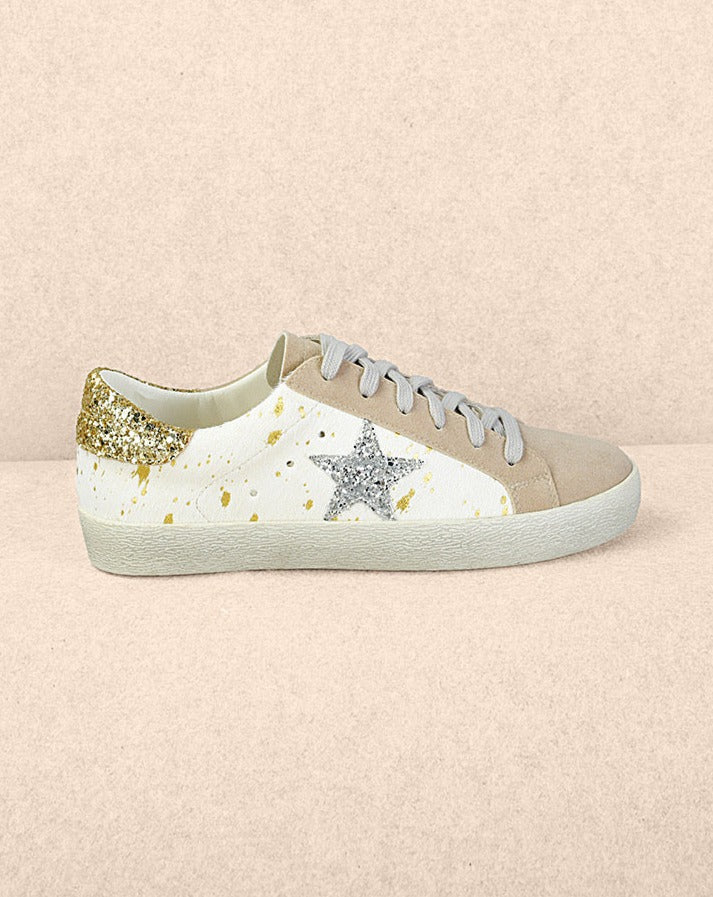 Skylar Star Sneakers in Cow Hide