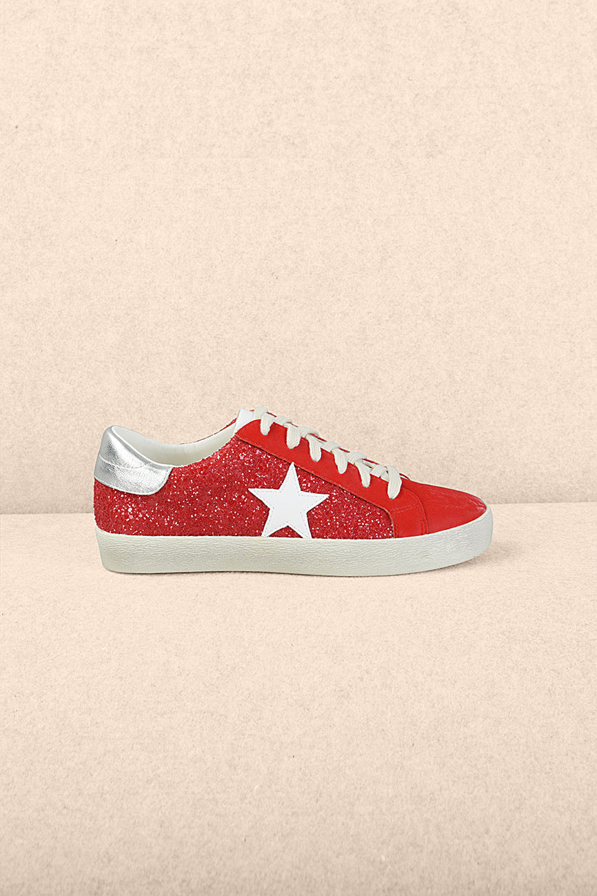 Skylar Star Sneakers in Red