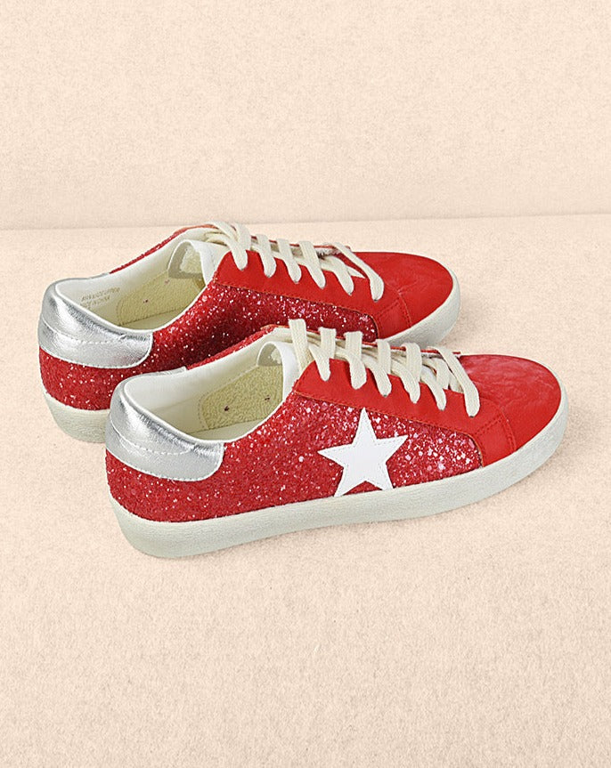 Skylar Star Sneakers in Red