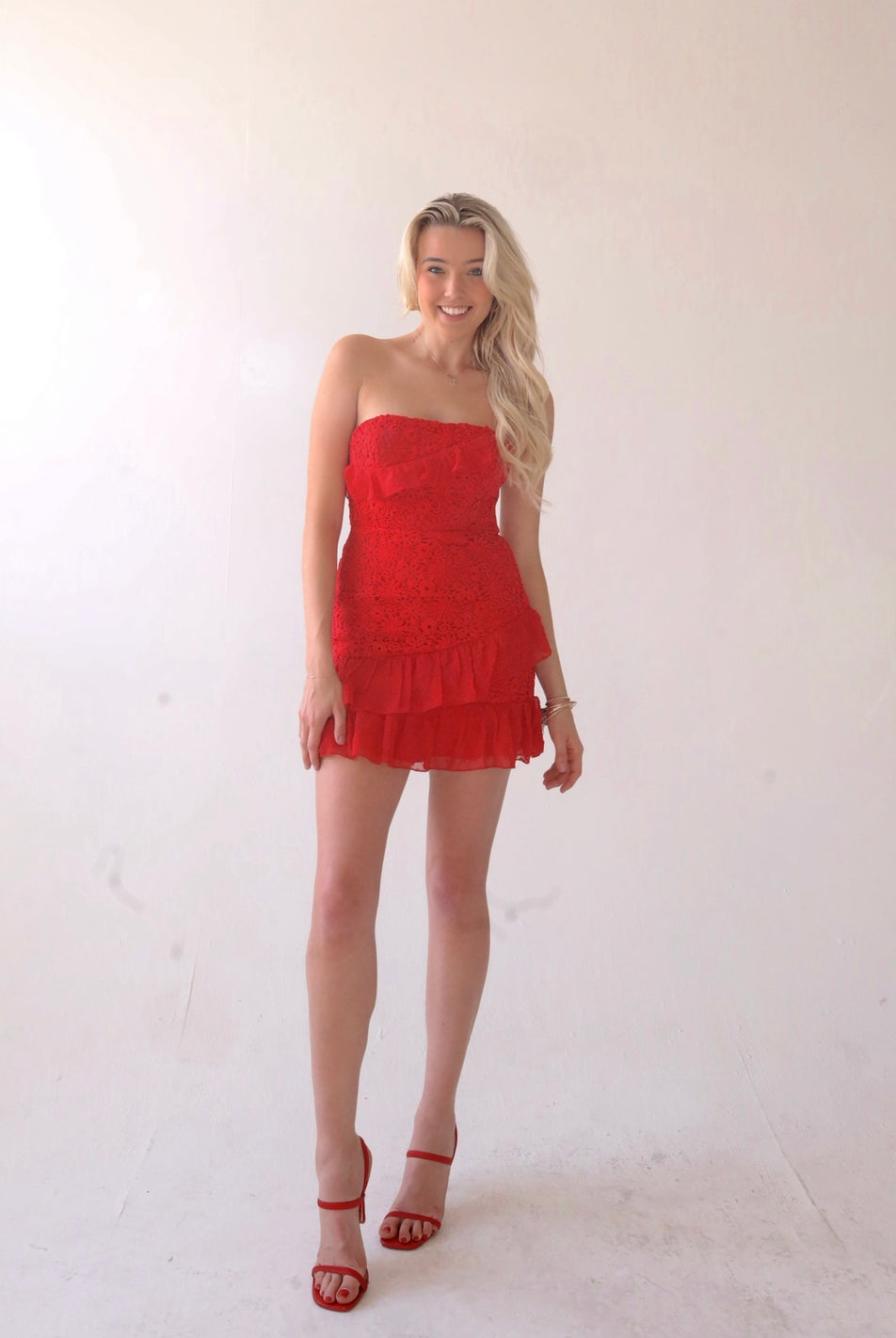 Lady in Red Mini Dress in Rose