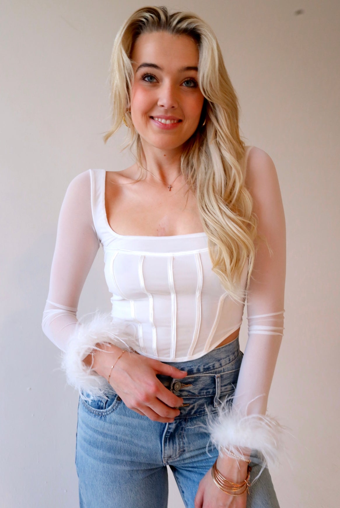 Feather Dream Top in White