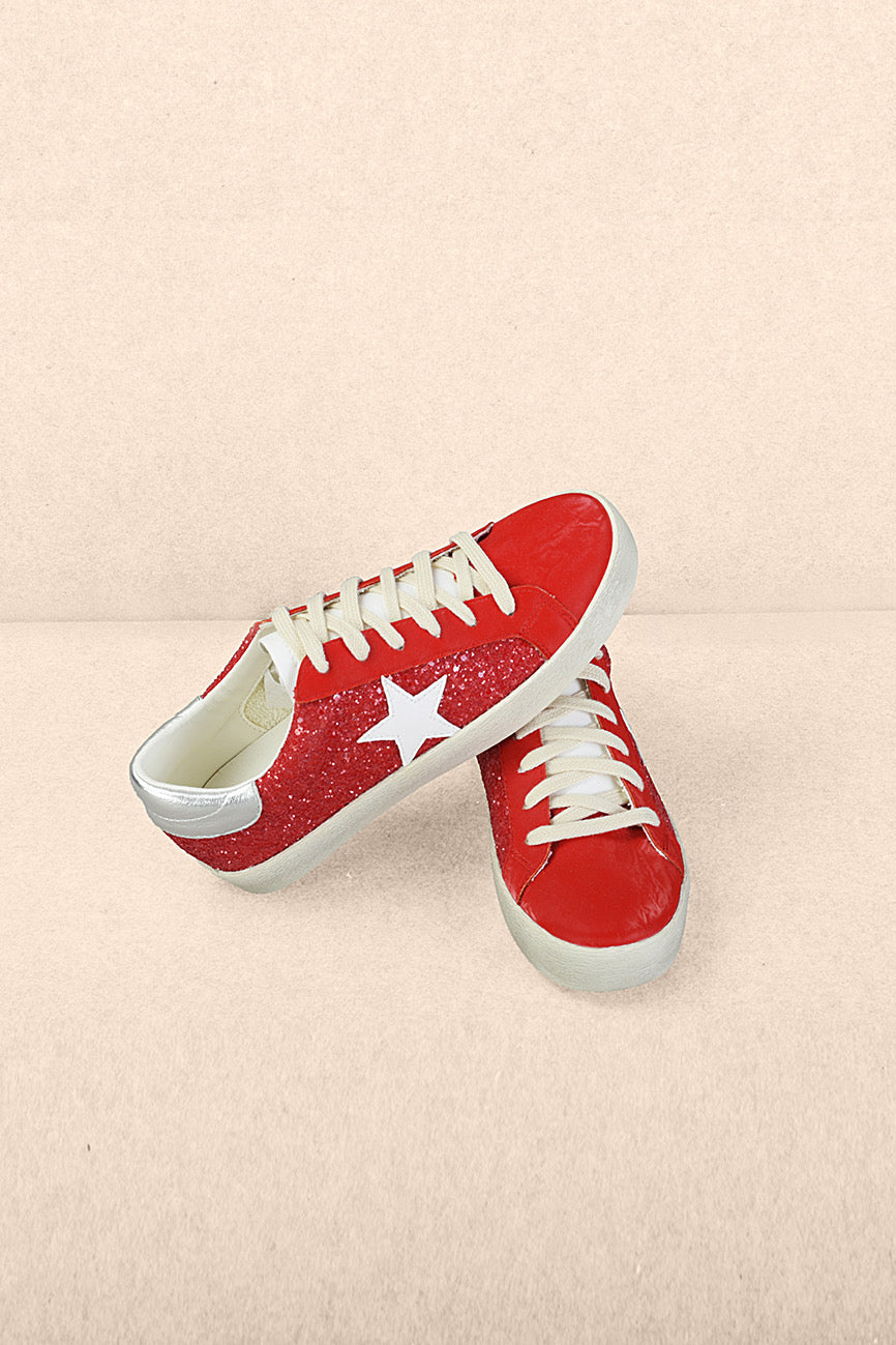 Skylar Star Sneakers in Red