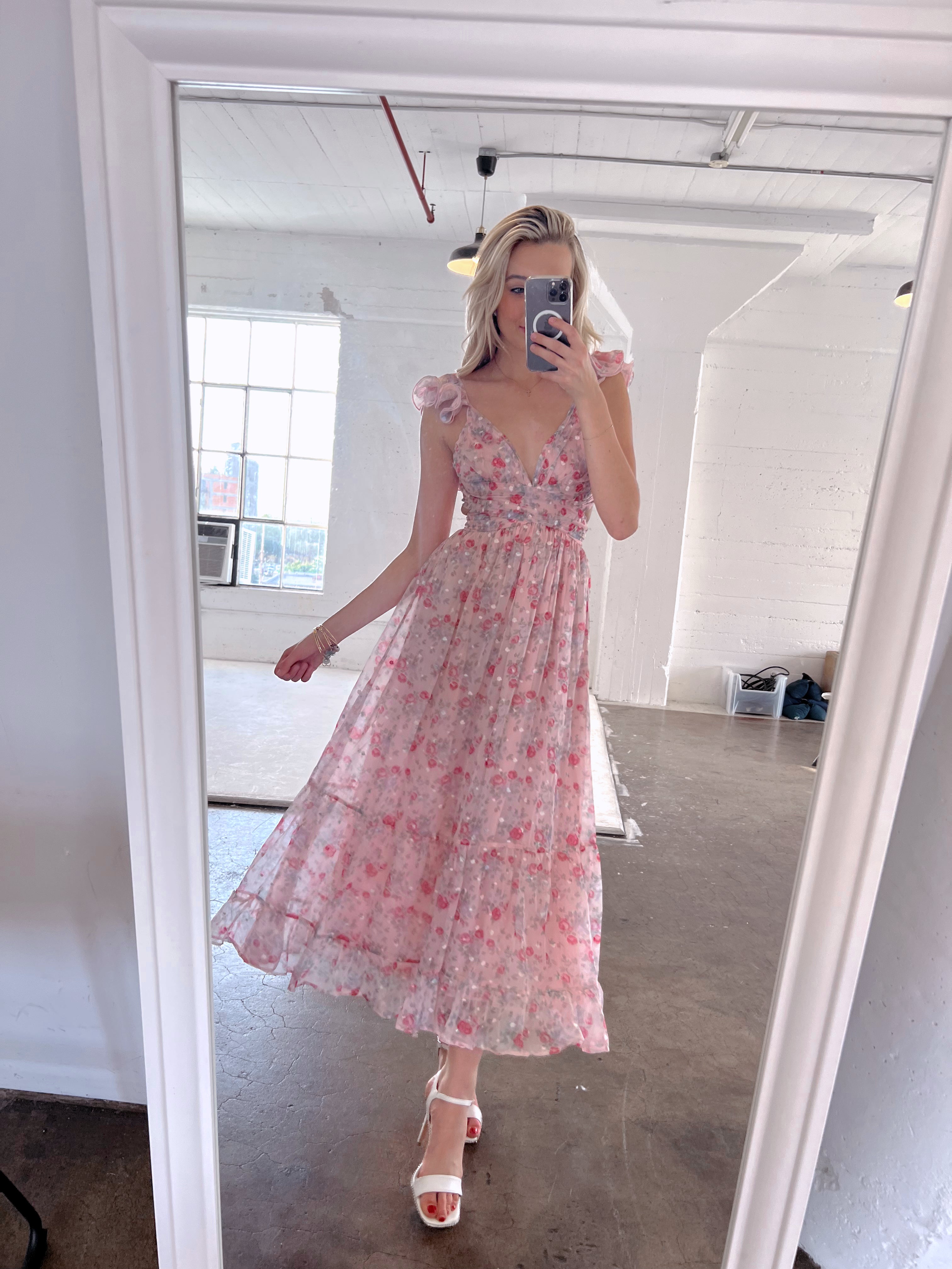 Flower Shops Maxi Dress in Rose