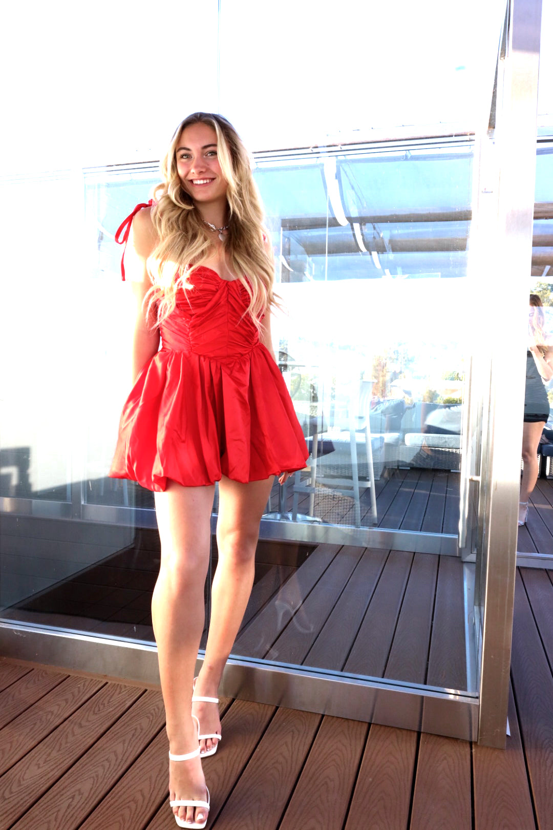 Charming in Red Mini Cocktail Dress