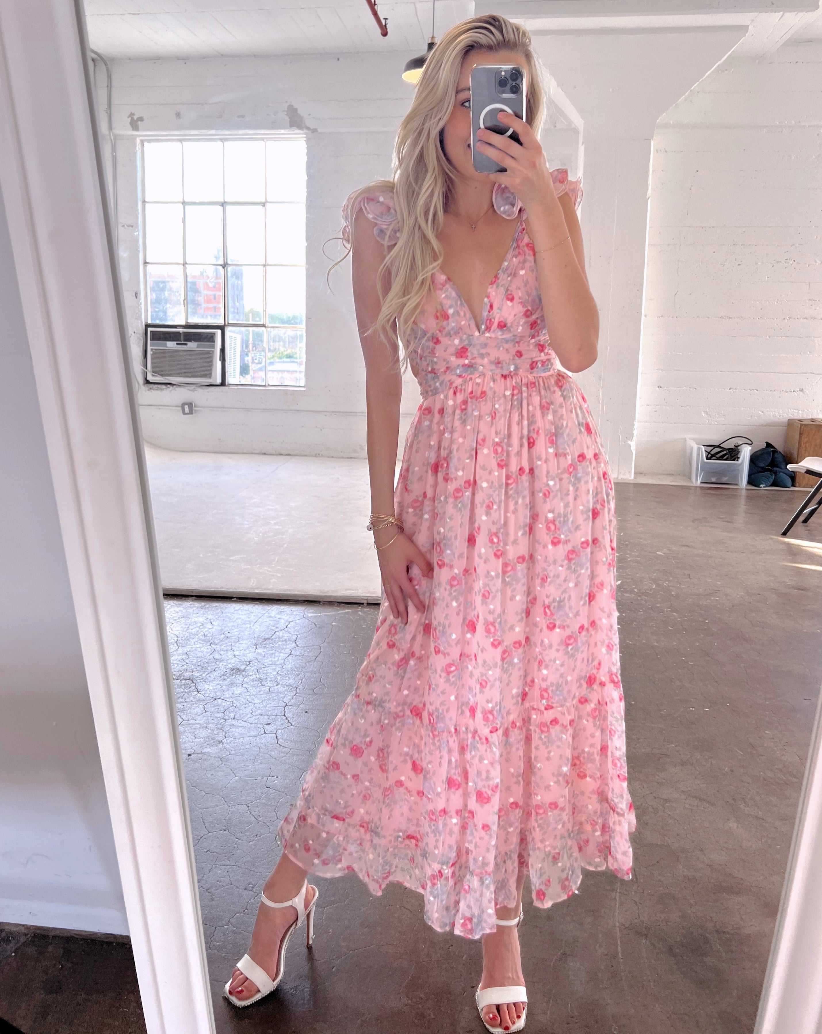 Flower Shops Maxi Dress in Rose