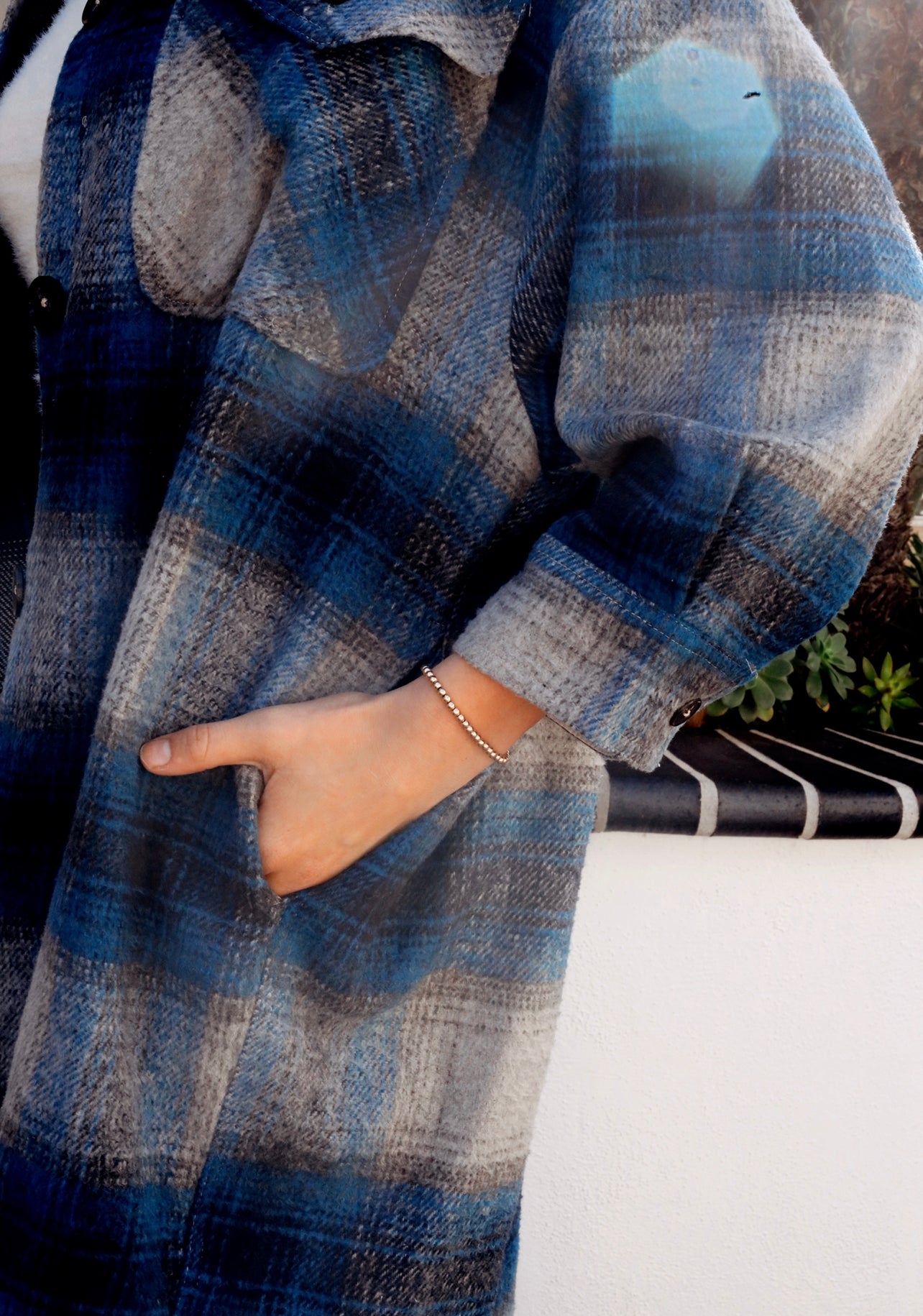 Boyfriend Button Down Shacket in Dark Blue