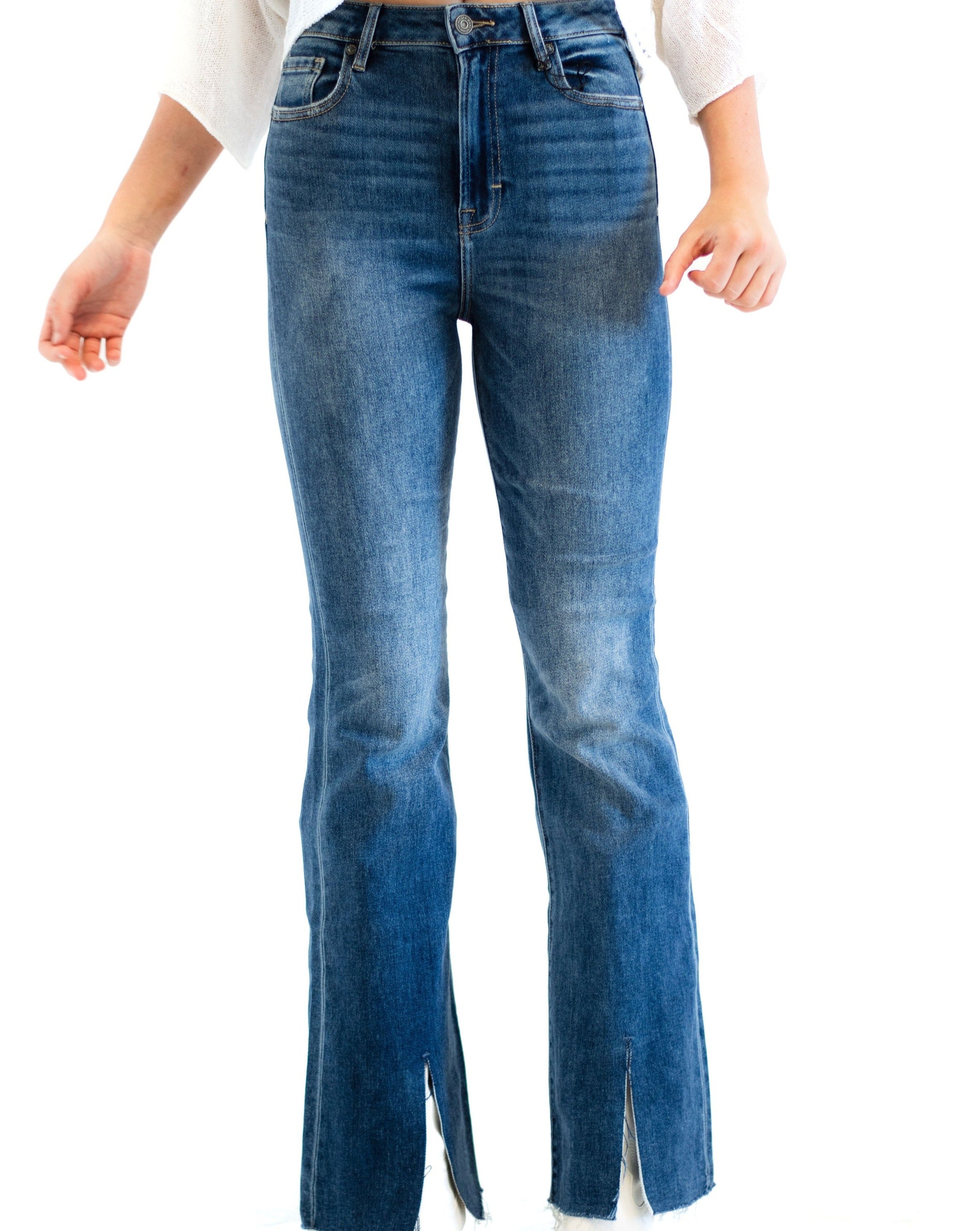 Olivia Semi Flare Jeans in Medium Wash