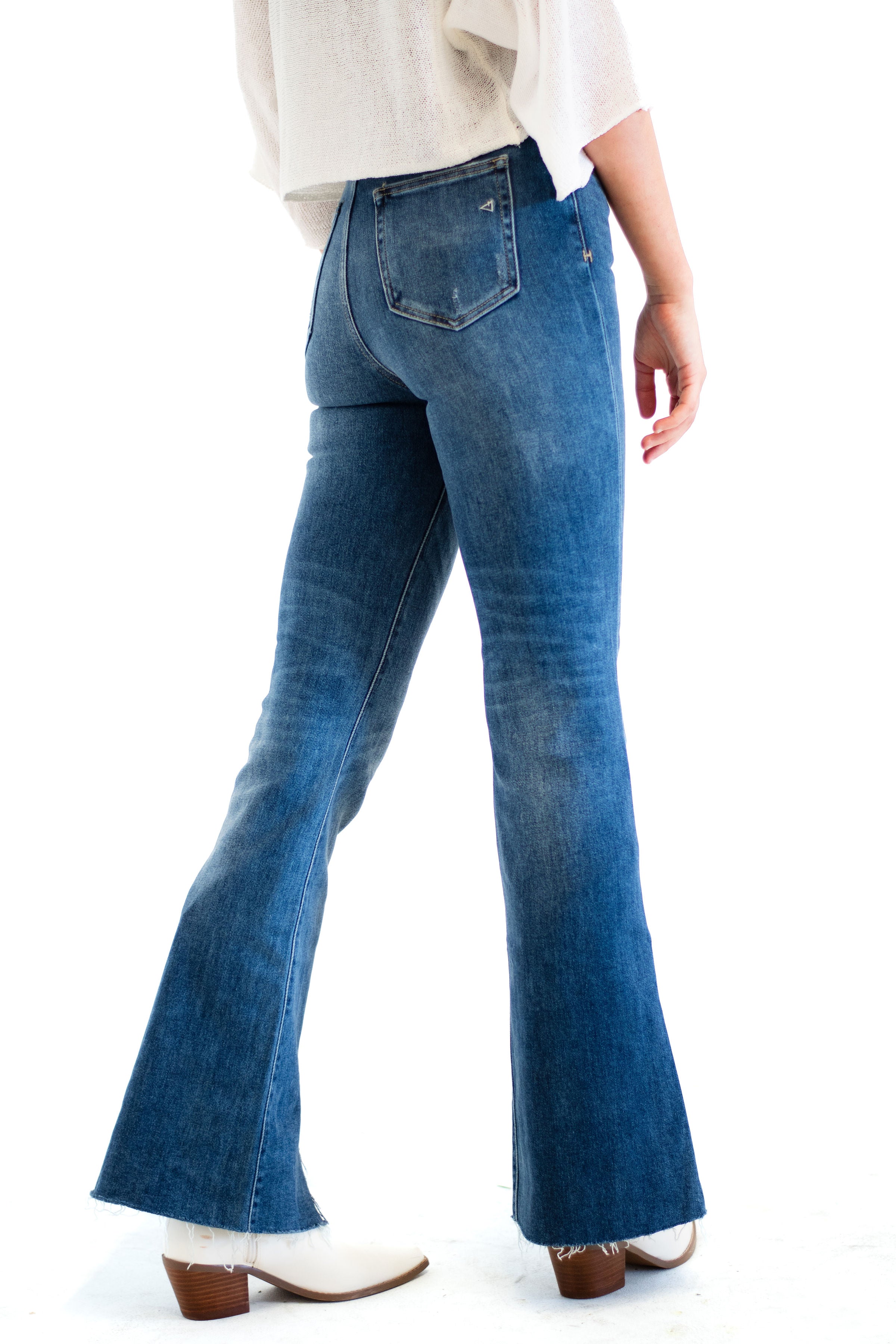 Olivia Semi Flare Jeans in Medium Wash